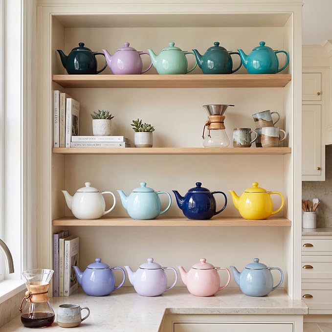 Sweese Porcelain Teapot 27 oz with Infuser for Loose Leaf Tea, Sage Green