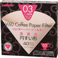 Hario V60 Paper Coffee Filter, Size 03, Natural, 40ct Box