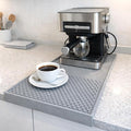 Coffee & Bar Mat For Countertop With "Edge Protection" – Espresso Machine & Coffee Maker Mat – Silicone Heat Resistant Mat – Non-Slip & BPA-Free Food Grade Mat – 12"(Front) x 24"(Length), Gray