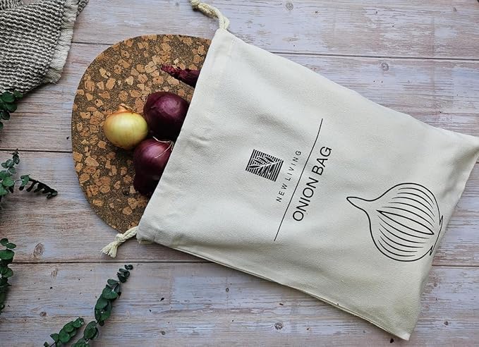 New Living Eco Potato & Onion Storage Bags, Linen Cotton Material, 30 * 40cm