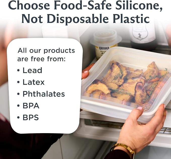 Stasher Reusable Silicone Square Stretch Lid, Food Cover for 8x8 inch Pans | Food-Safe Silicone, Eco-Friendly, Microwave, Oven, Dishwasher Safe, for Sheet Pans and Baking Dishes, Replacement Lid