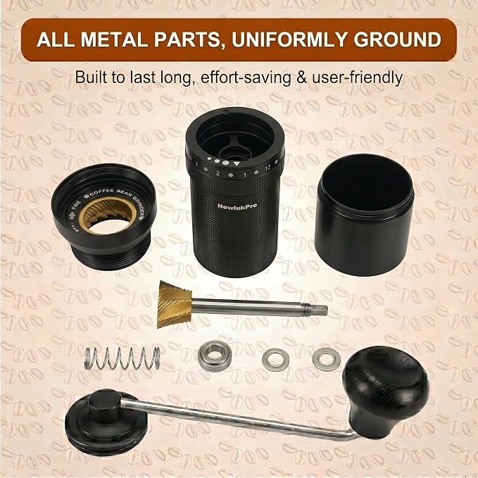 M7 Pro Manual Coffee Grinder,Titanium Conical Burr,35g Capacity | External 72 Grinding Settings.All-round Hand Coffee Grinder for Pour Over Drip French Press Espresso. Portable & Plastic Free