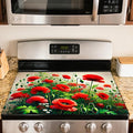 Nuxovilar Floral Accent Stove Cover Diatom Mud 28.35x20.47 In | Glass Protector Countertop Mat Counter Saver Cooktop Cover Kitchen Cooking Area Home (Floral Accent Design)