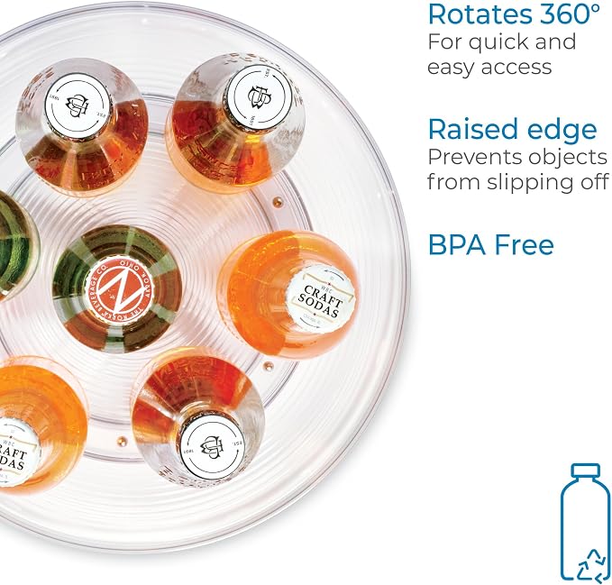 iDesign 11-Inch Round Lazy Susan Organizer, Set of 2, Clear | Kitchen or Pantry Storage