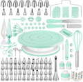 Kootek 158 Cake Decorating Kit Baking Supplies Tools for Beginners & Pros | Cake Stand Turntable, Icing Piping Tips, Disposable Reusable Pastry Bag, Spatulas, Video Tutorial, Pattern Chart