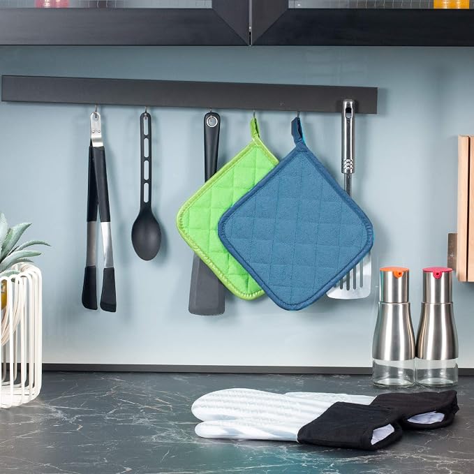 Joyhalo 6 Pack Pot Holders for Kitchen Clearance | Cotton Oven Holder with Great Heat Resistance, Potholders Sets for Kitchen, Countertops, Hot Pots and Pans, Federal Blue