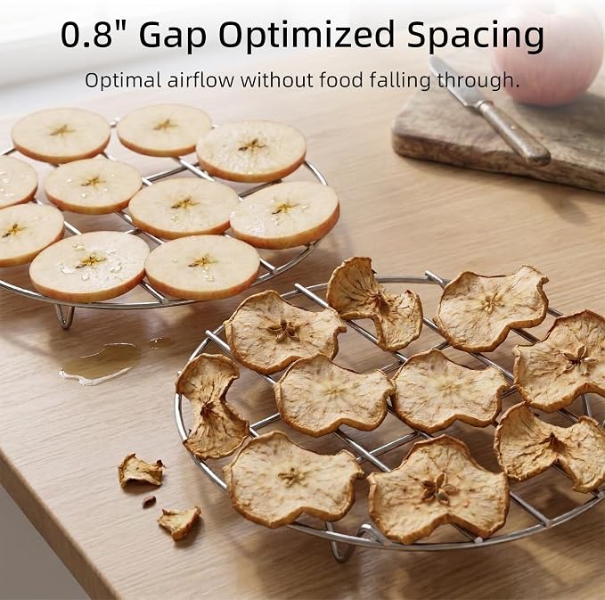 2-Pack Round Steamer Rack 6.9" 8.9" | Stainless steel, Fits 5-8Qt Cookers, 40lbs, 500°F, air fryer/pressure cooker/Dutch oven, dishwasher safe