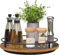 Lazy Susan Organizer：11 Inch Black Wooden Turntable Holder for Pantry&Dinning Table Rotating Round Spice Rack for Dresser Makeup, Counertop, Home&Kitchen