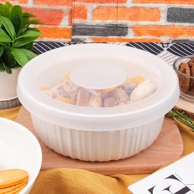 Silicone Lids for CorningWare 2.5 Quart Round Dish, 1 Pack Reusable Covers for CorningWare FS-1 2.5 Quart French White Baking Dish (Dish not Included) Dishwasher & Microwave & Freezer Safe