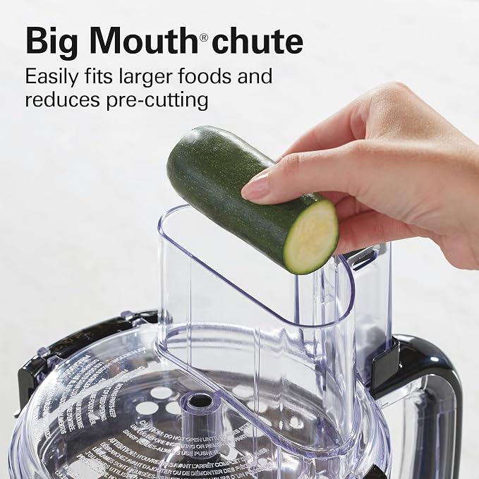 Hamilton Beach 12 Cup Stack & Snap Food Processor and Vegetable Chopper | BPA Free | Stainless Steel Blades | 2-Speed 450 Watt Motor |Easy Stacking Assembly | Black | 70725A