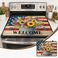 Patriotic Electric Stove Top Cover, Heat Resistant Glass Cooktop Protector for Kitchen Ceramic Countertops, Multiuse Stove Cover and Dish Drying Mat
