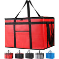 Bodaon 2-Pack Insulated Food Delivery Bag for Hot/Cold Meal, XXX-Large Cooler Bags, Pizza Delivery Bag for Commercial Delivery, Insulated Grocey Thermal Bag, Red