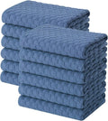 Homaxy 100% Cotton Terry Kitchen Towels(15" x 25", 12 Pack), Navy Blue | Soft and Super Absorbent Dish Towels, 380 GSM Reusable Tea Towel with Hanging Loop, Pineapple Grid Designed