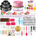 Kootek 700 Cake Decorating Kit Baking Supplies Tools for Beginners & Pros | Complete Kit, Fondant Tools, Cake Stand Turntable for Decorating, Piping Bags and Tips Set, Cake Leveler, Pattern Chart