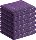 Homaxy 100% Cotton Terry Kitchen Towels, 6 Pack, Purple | Ultra Soft and Absorbent Dish Towels for Kitchen, Suitable for Drying and Washing Dishes