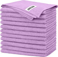 Purple Microfiber Cleaning Cloth -Pack of 12, Highly Absorbent Cleaning Rags, 16"X12" All Purpose Cleaning Towels for Housekeeping, Kitchen, Car, Lint Free and Reusable Microfiber Towels