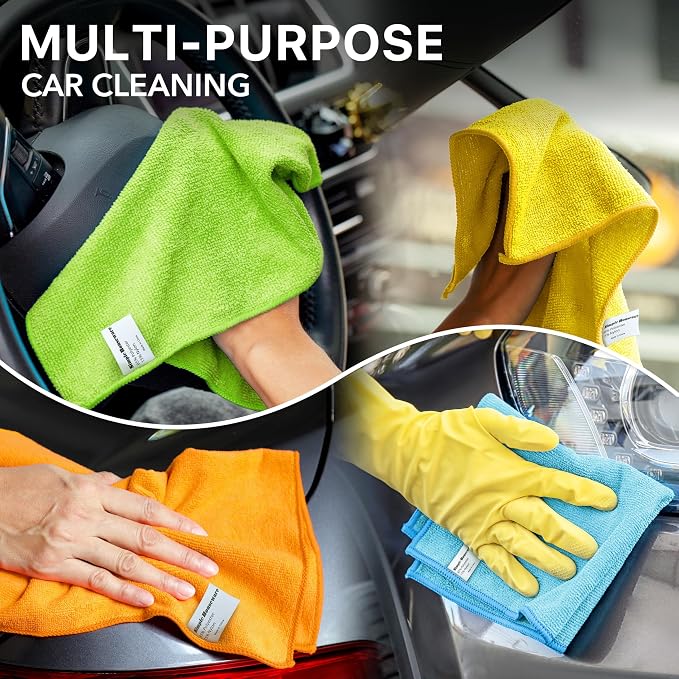 Simple Houseware 12" x 16" Microfiber Cleaning Cloth 50 Pack, 4 Colors