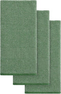 Mordimy Premium Cotton Kitchen Towels (18"x 28", 3 Pack), Grass Green | 100% Ring Spun Cotton, Super Absorbent, 380 GSM, Flat & Terry, Soft, Hanging Loop Dish Towels
