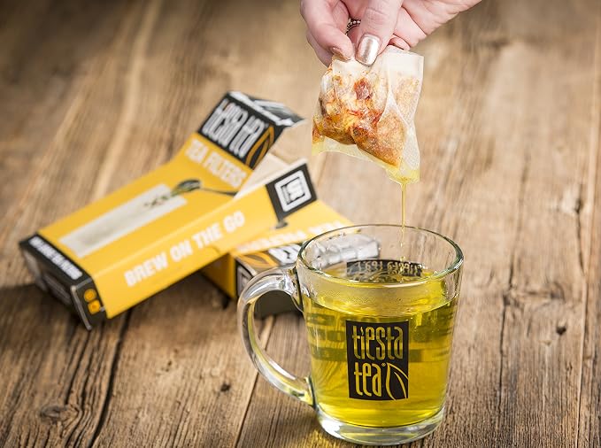 Tiesta Tea Loose Leaf Filters for Brewing, Disposable Infuser for Hot & Iced Drinks, Easy-Fill Steeper, Unbleached Paper, Single-Cup Infuser for Loose Leaves, 100 Empty Bags (Pack of 2)