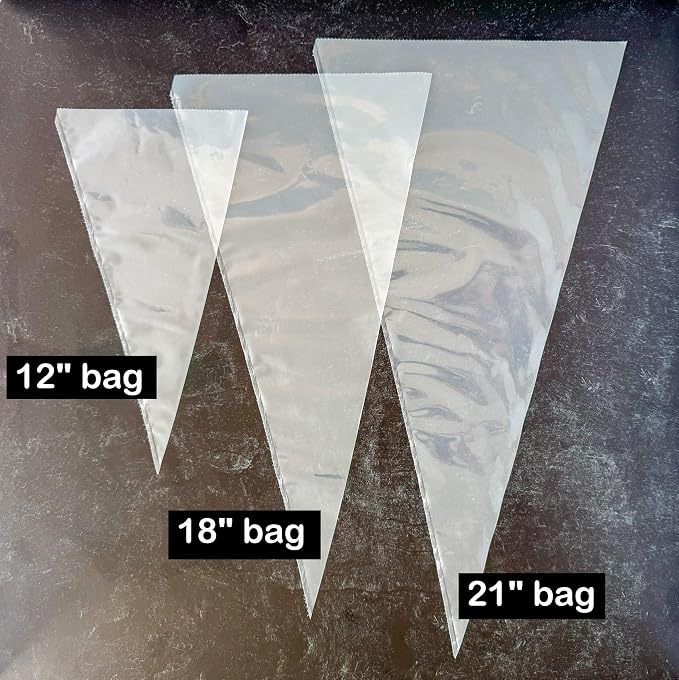 Ateco 4412 Plastic Disposable Piping and Cake Decorating Bags with NuPlastiQ, Pack of 100, Clear