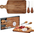 1 Set Bridal Shower Favor Prizes Charcuterie Board,Acacia Wood | Acacia Wood Cheese Board with Knife Fork Thank You Tag, Gift Box for Guests, Valentines Wedding Baby Shower Party Favors