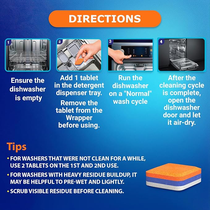 Washing Machine Cleaner for Pet Owners & Dishwasher Cleaner, 2 x 28 Pack | Deodorizer, Descaler Tablets, 1 Plus Year Supply, Septic Tank Safe, Eco-Friendly Formula, All Machine Types, Hard Water Areas