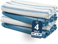LANE LINEN Kitchen Towels Set - Pack of 4 Cotton Dish Towels for Drying Dishes, 18”x 28”, Absorbent Tea Towels, Quick Drying Kitchen Towel Set - Blue Saphire