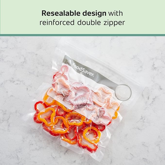 FoodSaver 1-Quart BPA-Free Multilayer Construction Vacuum Zipper Bags (Pack of 4)