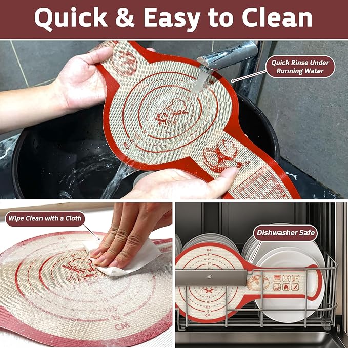 Silicone Bread Sling for Dutch Oven, 2 PCS Non-Stick Reusable Bread Baking Mats with Long Handles, Seamless Design Easy to Transfer Sourdough Sling Silicone Sourdough Sling Dough (Round/Oval Red)