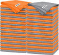 Microfiber Cleaning Cloth -Pack of 50, Highly Absorbent Cleaning Rags(Grey&Orange), 16"X12" All Purpose Cleaning Towels for Housekeeping, Kitchen, Car, Reusable Microfiber Towels