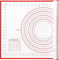 Yansumi silicone pastry non stick baking mat with measurement fondant mat with three sizes for silicone baking mat, counter mat, dough rolling mat,fondant/pie crust mat (Red, 24"L x16"W)