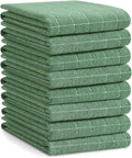 Homaxy 100% Cotton Terry Kitchen Towels, Large 8 Pack, Grass Green | Ultra Soft and Absorbent Dish Towels for Kitchen, Suitable for Drying and Washing Dishes