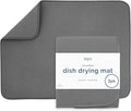 S&T INC. Dish Drying Mat, 2 Pack, 18" x 24", XL, Charcoal Grey | Absorbent Microfiber, 2PK Extra Large Kitchen Counter Mat for Dishes, Utensils, Pots and Pans, Machine Washable