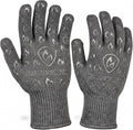 Oven Gloves with Fingers - 932°F Extreme Heat Proof and Cut Resistant Mitts for Kitchen, BBQ, Grill, Baking, Fire Pit - EN407 Certified with Non-Slip Silicone Grip and Cotton Lined for Comfort