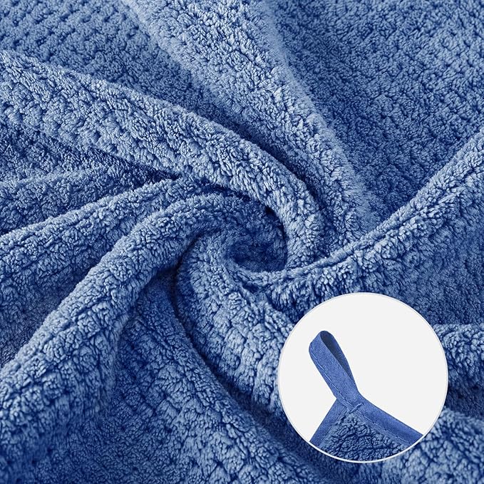 MaopaoBeauty 6 Pack Washcloth Set Towels - Quick Drying & Absorbent Microfiber Gym Towels 13x13 inches - Lightweight & Thin Yoga Towels - Multi-Purpose Camping Towels for SPA, Hotel & Bathroom, Blue