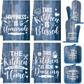 Leinuosen 8 Pcs Farmhouse Kitchen Decor Towels and Oven Mitts Sets Pot Holders Dishcloths Set Kitchen Decorative Accessories Absorbent Potholders Heat Resistant for Chef Baking Cooking