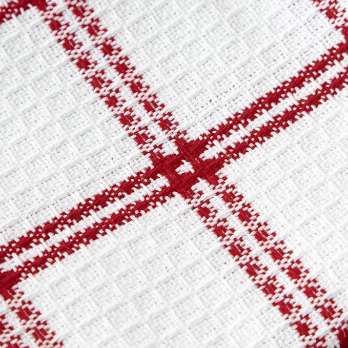 T-Fal Premium Waffle Dish Cloths: Highly Absorbent, Super Soft Long Lasting - 100% Cotton, 12"x13" Towel for Cleaning & Drying, (4-Pack), Red