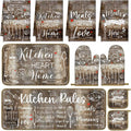 Fourluoo 10 Pcs Brown Kitchen Decor and Accessories Set Farmhouse Oven Mitts and Pot Holders Brown Dish Towels Kitchen Rugs and Mats for Home Decorations Baking Cooking Birthday Summer Gifts