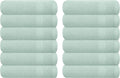 GLAMBURG Ultra Soft 12-Piece Washcloths Set 13x13-100% Ringspun Cotton - Durable & Highly Absorbent Face Towels - Ideal for use in Bathroom, Kitchen, Gym, Spa & General Cleaning - Sea Green