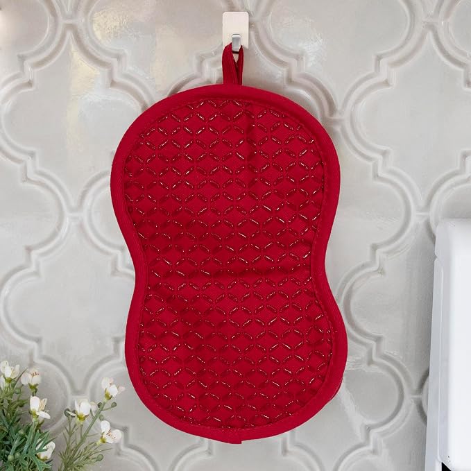 All-Clad Premium Pot Holder: Heat Resistant up to 500 Degrees - 100% Cotton, 10"x8" Hot Pad for Kitchen and Barbecue, 2-Pack, Chili