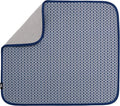 S&T INC. Dish Drying Mat, 16" x 18", Large, Blue Stockinette | Absorbent Microfiber, Kitchen Counter Mat for Dishes, Utensils, Pots and Pans, Machine Washable
