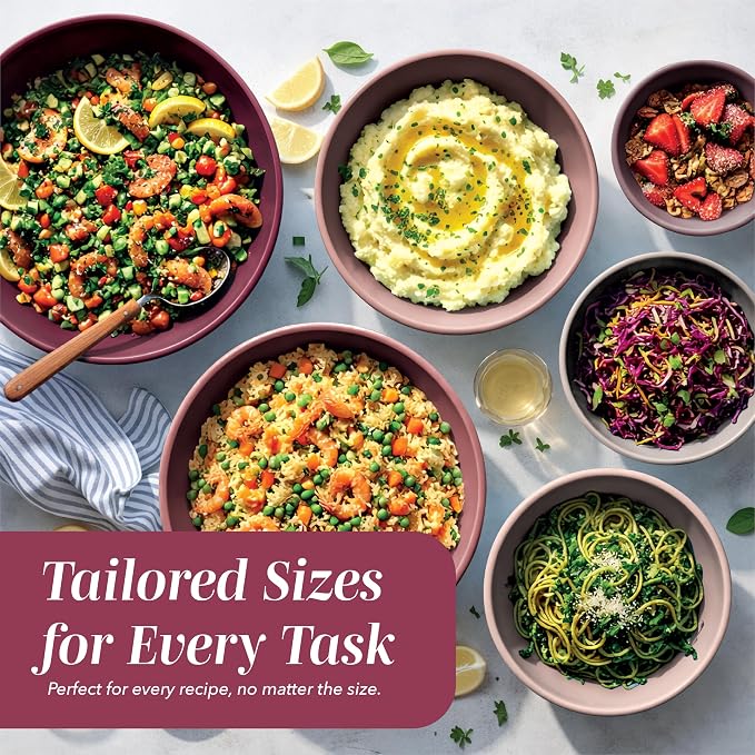 COOK WITH COLOR Mixing Bowls with Lids - 12 Piece Plastic Nesting Bowls Set includes 6 Prep Bowls and 6 Lids, Microwave Safe Mixing Bowl Set, Mint Rhombus