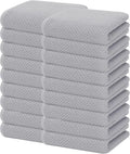 Homaxy 100% Cotton Waffle Weave Kitchen Dish Towels 18-Pack, Light Gray | 13 x 28 Inches, Ultra Soft Absorbent Dish Towels, Quick Drying Cleaning Towels