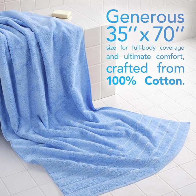 American Soft Linen 100% Cotton Luxury Turkish Towels, 35x70 XL Bath Sheet | Soft Absorbent Quick Dry OEKO Tex Standard 100 Certificated Durable Machine Washable Premium Hotel Quality