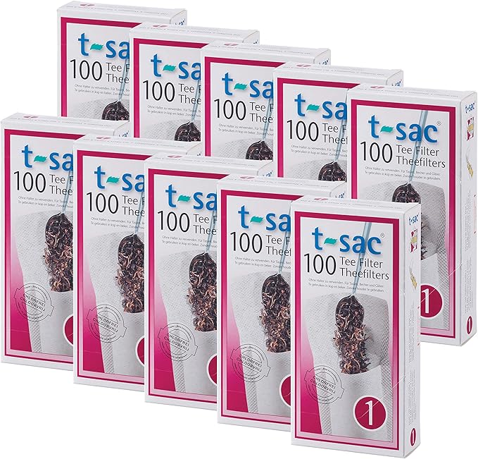 T-Sac Tea Filter Bags, Disposable Tea Infuser, Number 1-Size, 1-Cup Capacity, Set of 1,000 | Tea Infuser with 1-cup Capacity