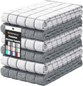 Homaxy Large Premium Cotton Kitchen Towels 16"x 28", 6 Pack, Grey | Natural Ring Spun 390 GSM Dish Towels, Super Absorbent Terry Kitchen Hand Towels, Soft Tea Towels with Hanging Loop