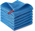 Kitchen Towels 6-Pack Kitchen Dish Cloths,100% Cotton,12x12 In,Blueberry | Towels Waffle Weave,Ultra Soft Absorbent, Quick Drying