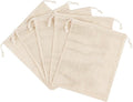 PALTERWEAR 100 Percent Natural Cotton Double Drawstring Mesh Bag For Herbs, Nuts, Fruit, Vegetables (8 x 10 Inch - Set of 5)