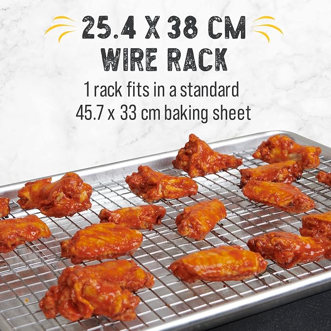 Cooling Rack for Cooking and Baking - 10" x 15" Set of 2 Stainless Steel, Oven Safe Grid Wire Cookie Cooling Racks | Oven Safe, Grid Wire, Stainless Steel