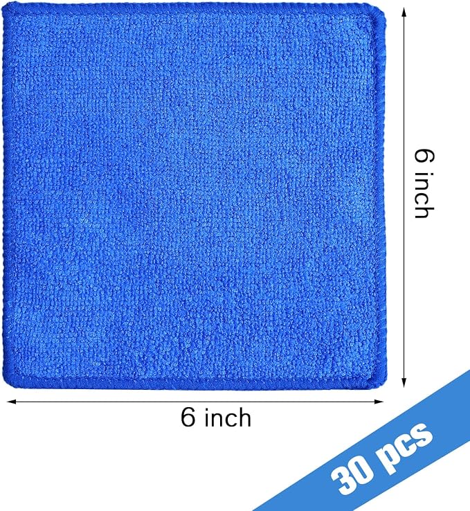 30 Pcs Dry Erase Cloth,6 X 6 Inch,Blue (Pack of 2)